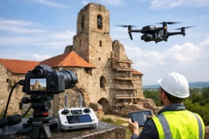 Dokumentace památky pomocí dronu pro opravy