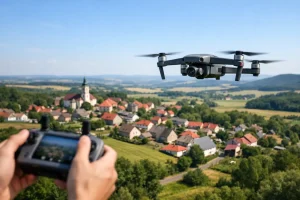 Letecké snímky obce dronem pro dobrou prezentaci