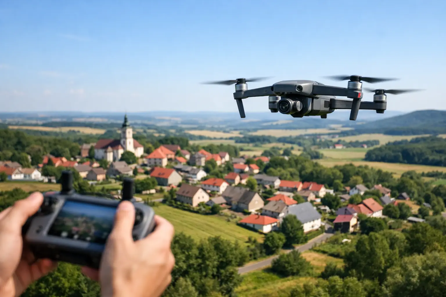Letecké snímky obce dronem pro dobrou prezentaci
