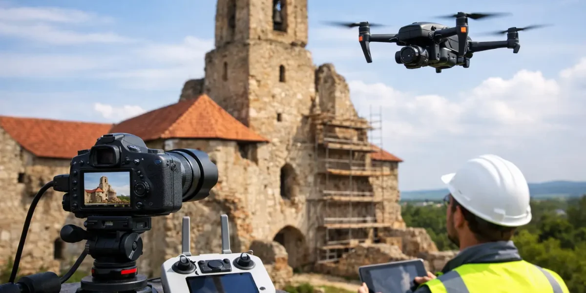 Dokumentace památky pomocí dronu pro opravy